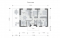 Одноэтажный дом с террасой, тремя спальнями и отделкой сайдингом Rg6188 План2